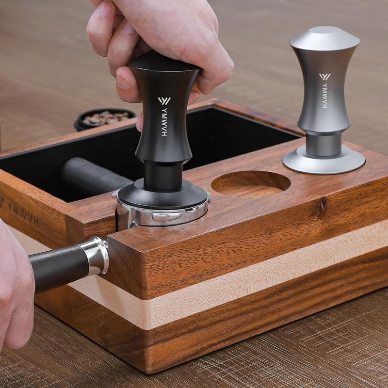 YMWVH Espresso Tamper 53.3mm with 20lb/30lbs Replacement Springs Tamper Black, Professional Barista Coffee Tamper With 100% Stainless Steel Ripple Base, Compatible with Breville 54mm Portafilter - Image 3